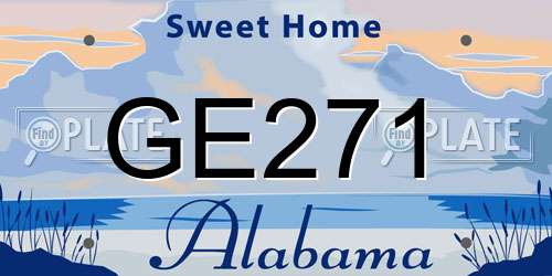 GE271 Alabama License Plate