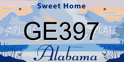 GE397 Alabama License Plate