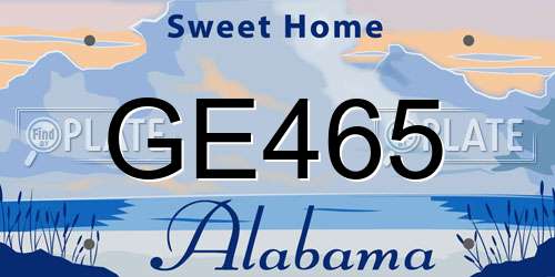 GE465 Alabama License Plate