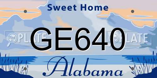 GE640 Alabama License Plate