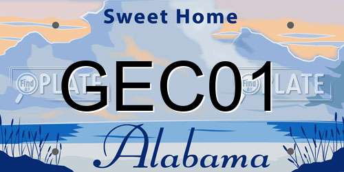 GEC01 Alabama License Plate