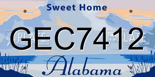 GEC7412 Alabama License Plate