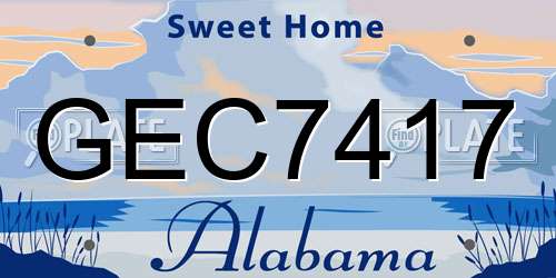 GEC7417 Alabama License Plate