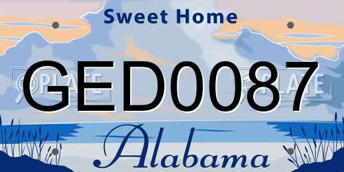 GED0087 Alabama License Plate