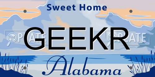 GEEKR Alabama License Plate