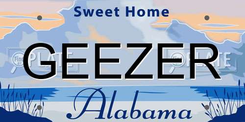 GEEZER Alabama License Plate