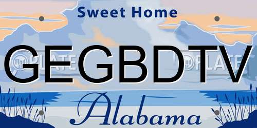 GEGBDTV Alabama License Plate