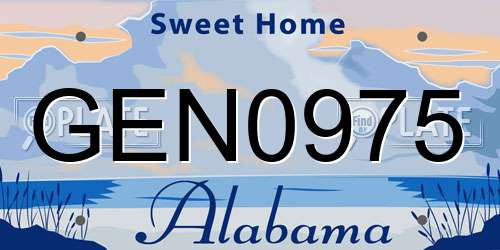 GEN0975 Alabama License Plate