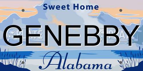 GENEBBY Alabama License Plate