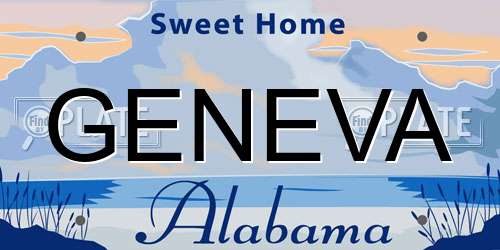 GENEVA Alabama License Plate
