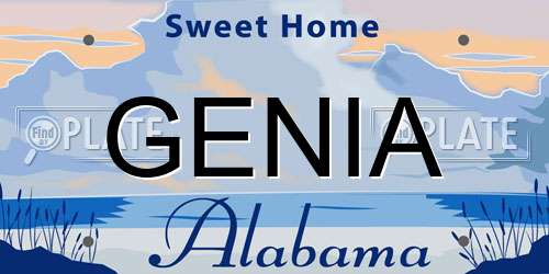 GENIA Alabama License Plate