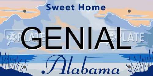 GENIAL Alabama License Plate