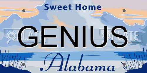 GENIUS Alabama License Plate