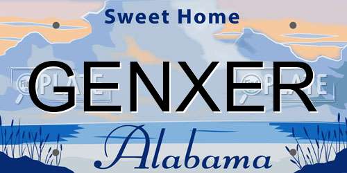 GENXER Alabama License Plate