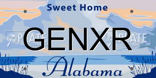 GENXR Alabama License Plate