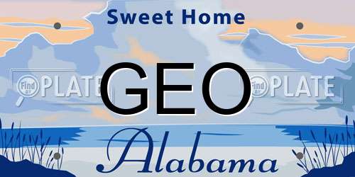 GEO Alabama License Plate