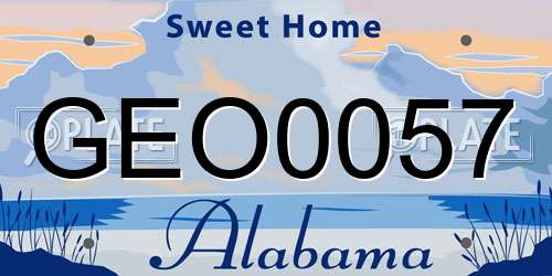 GEO0057 Alabama License Plate