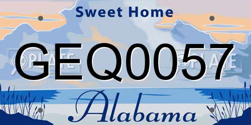 GEQ0057 Alabama License Plate