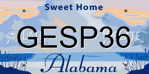 GESP36 Alabama License Plate
