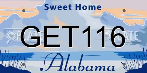 GET116 Alabama License Plate