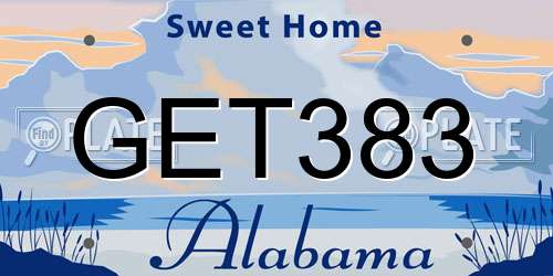 GET383 Alabama License Plate