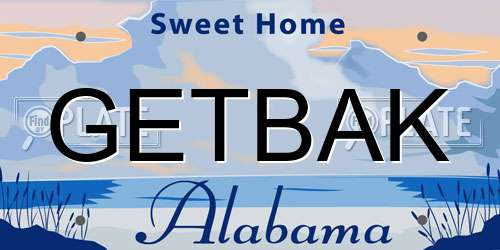 GETBAK Alabama License Plate