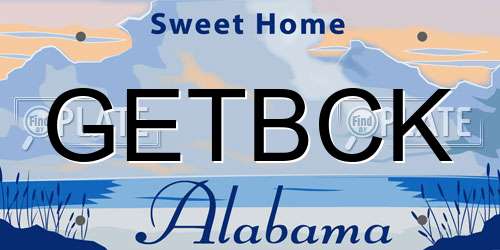 GETBCK Alabama License Plate