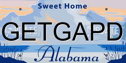 GETGAPD Alabama License Plate