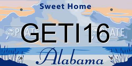 GETI16 Alabama License Plate