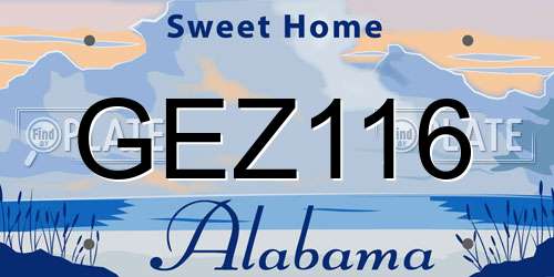 GEZ116 Alabama License Plate