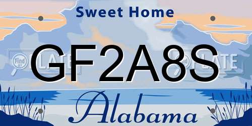 GF2A8S Alabama License Plate
