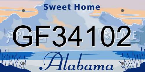 GF34102 Alabama License Plate
