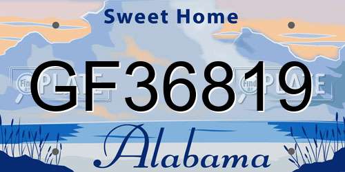 GF36819 Alabama License Plate