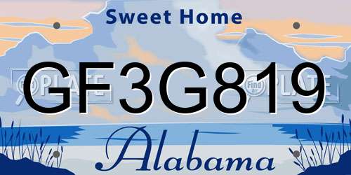 GF3G819 Alabama License Plate