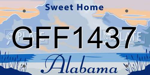 GFF1437 Alabama License Plate