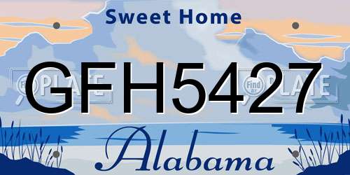 GFH5427 Alabama License Plate