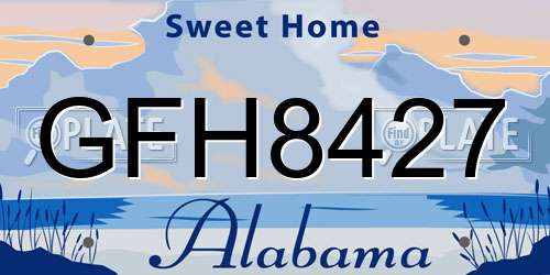 GFH8427 Alabama License Plate