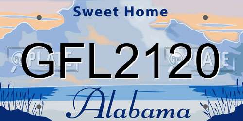 GFL2120 Alabama License Plate