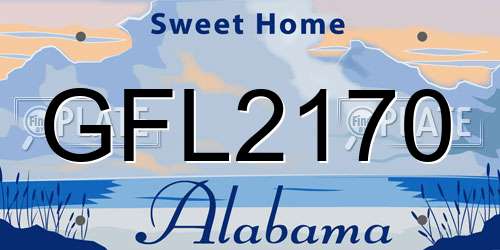 GFL2170 Alabama License Plate