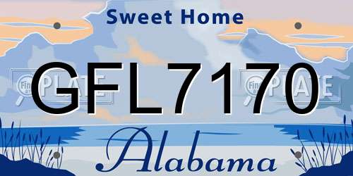 GFL7170 Alabama License Plate