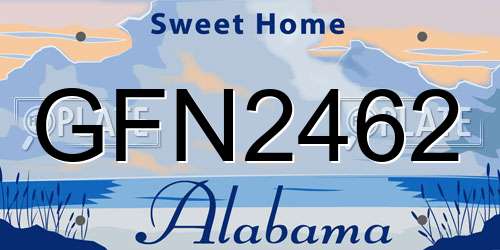 GFN2462 Alabama License Plate