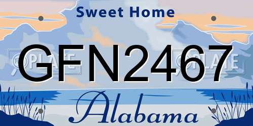 GFN2467 Alabama License Plate