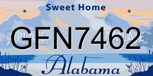 GFN7462 Alabama License Plate
