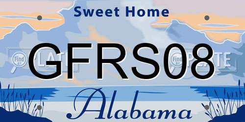 GFRS08 Alabama License Plate