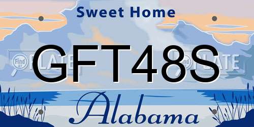 GFT48S Alabama License Plate