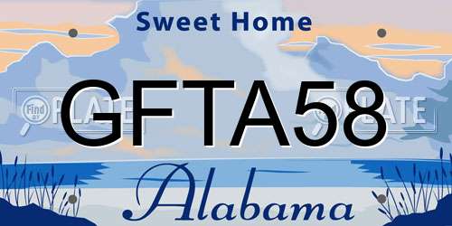 GFTA58 Alabama License Plate