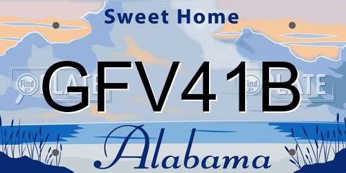 GFV41B Alabama License Plate