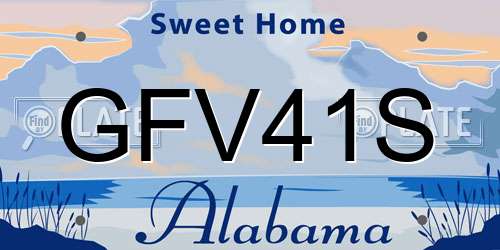 GFV41S Alabama License Plate