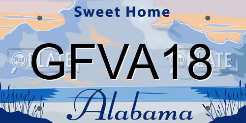 GFVA18 Alabama License Plate