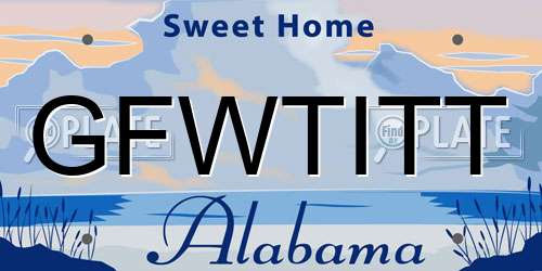 GFWTITT Alabama License Plate